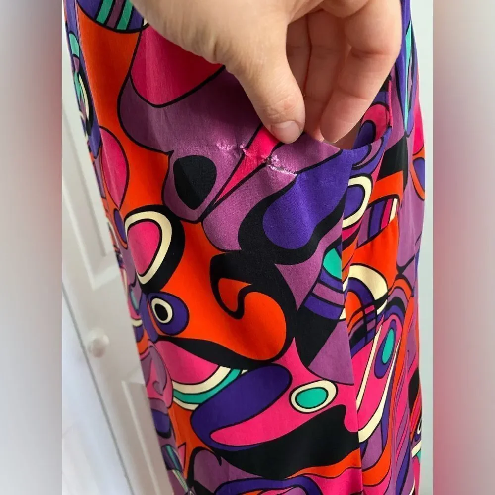 1990s Psychedelic Colorful & Unique Shift Dress